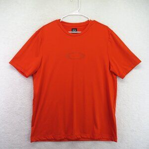 Oakley Shirt Mens XL Red Regular Fit Athletic Performance Logo Short Sleeve Tee‎